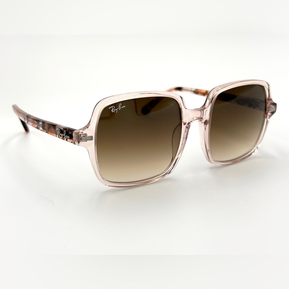 Ray-Ban Square II Women's Sunglasses Transparent Light Brown RB1973 1281/51 - Picture 12 of 15